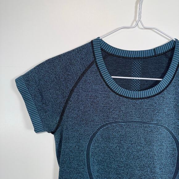 Lululemon Run: Swiftly Tech Short Sleeve Scoop Women’s 4 Blue Seamless AntiStink - Picture 7 of 14